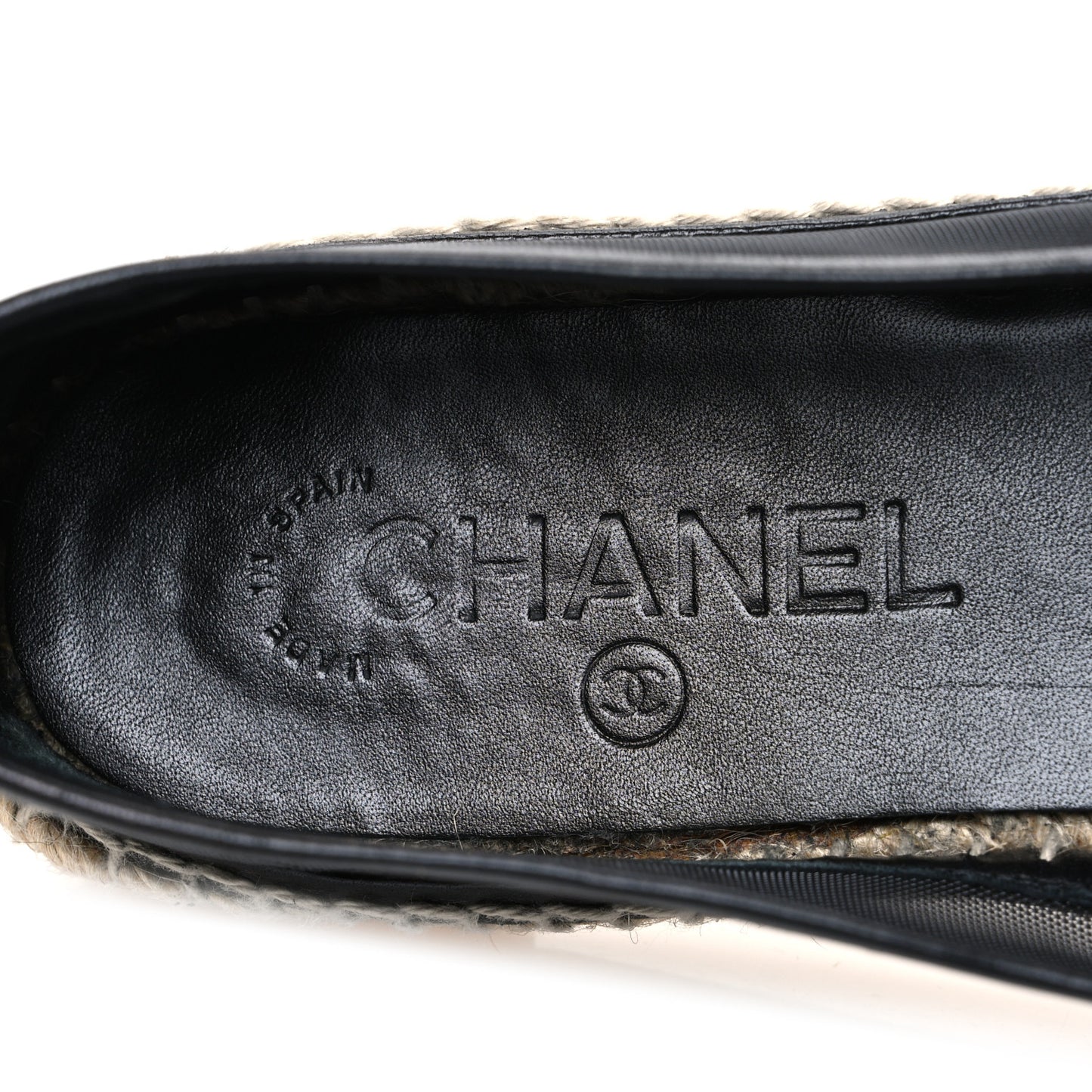 Mesh Grosgrain CC Espadrilles 38 Black