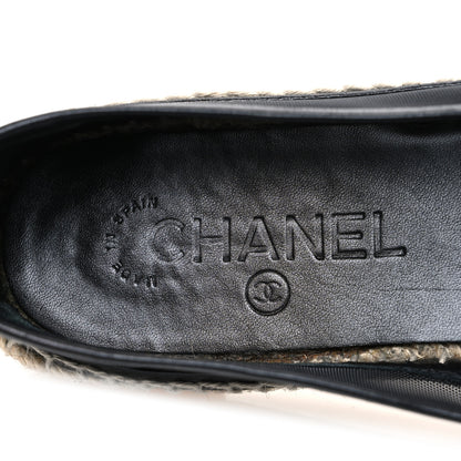 Chanel Mesh Grosgrain CC Espadrilles 38 Black 9 of 10