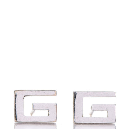 Gucci 18K White Gold G Stud Earrings 1 of 4