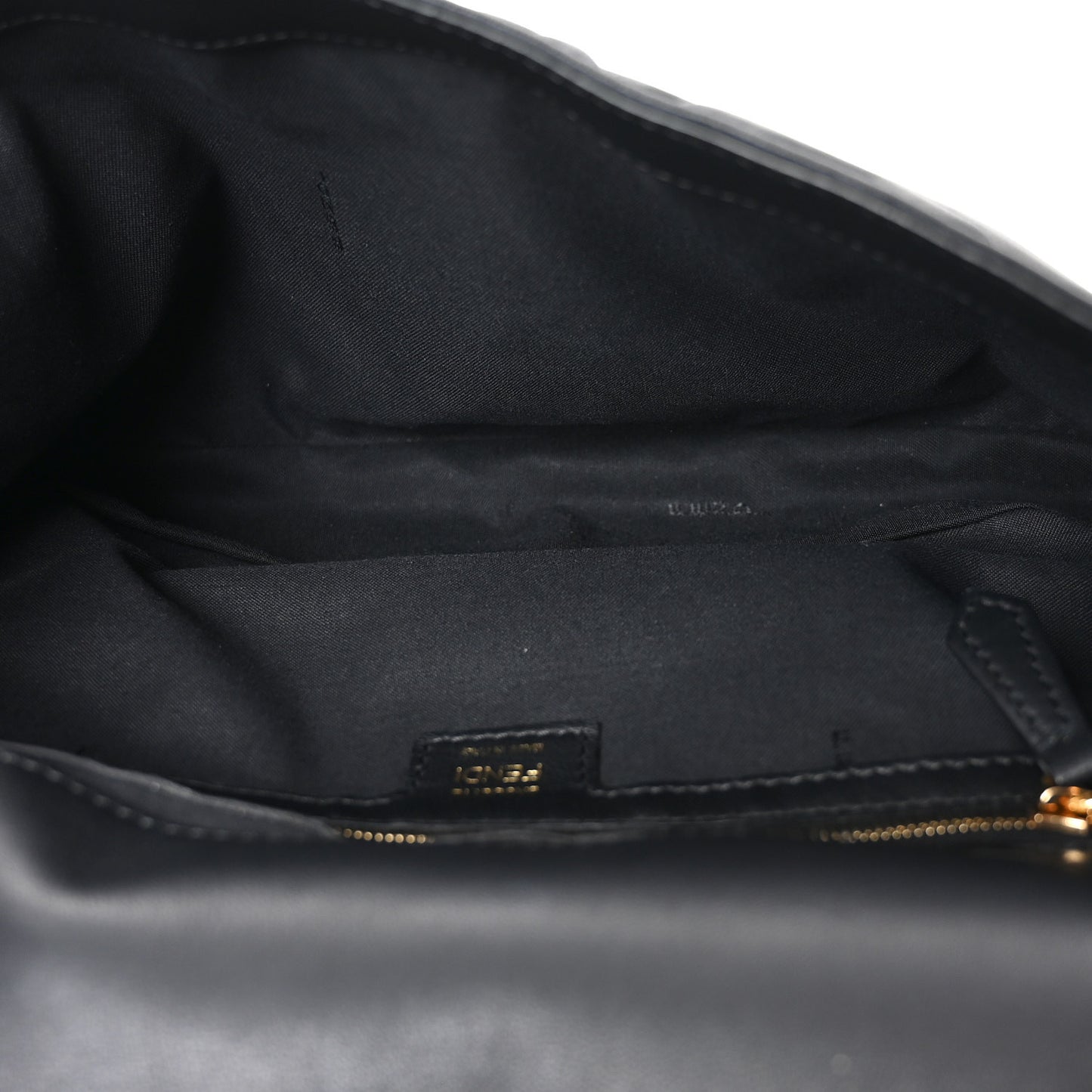 Nappa FF 1974 Embossed Large Baguette Black