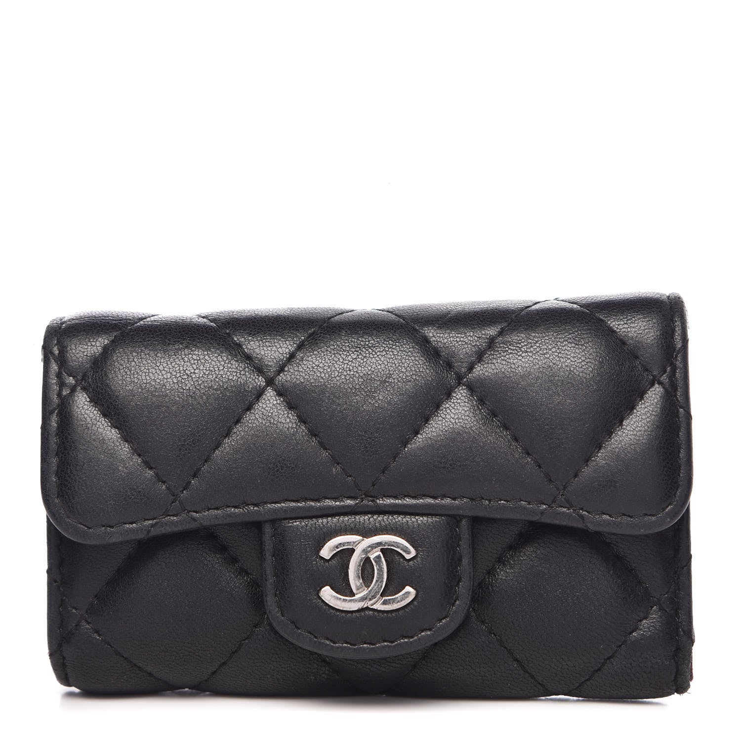 Chanel Lambskin Quilted 6 Key Holder Black 1 of 11