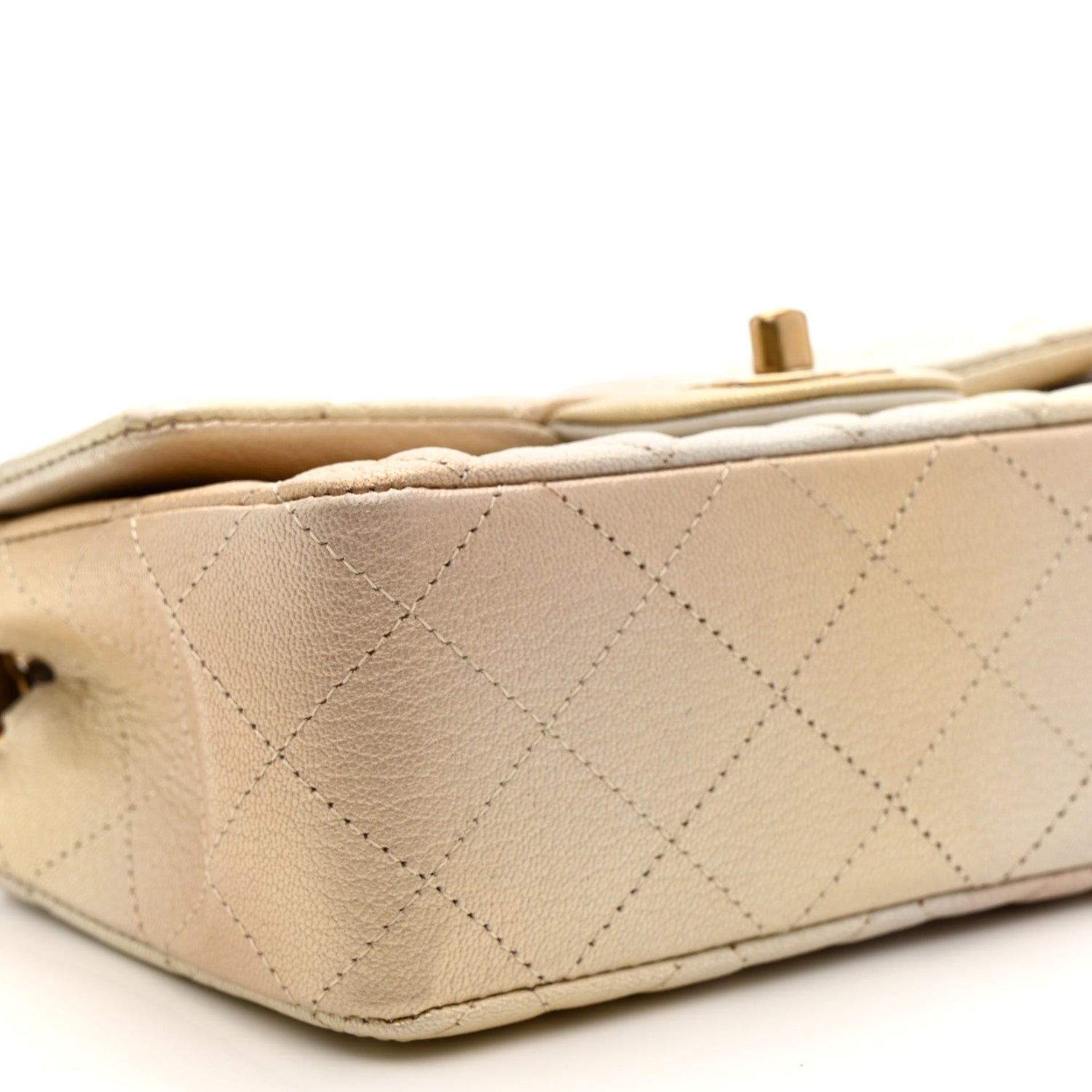 Chanel Metallic Goatskin Quilted Mini Rectangular Flap Gold 9 of 12