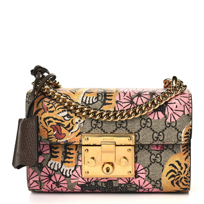 Gucci GG Supreme Monogram Bengal Small Padlock Shoulder Bag Beige Pink 1 of 8