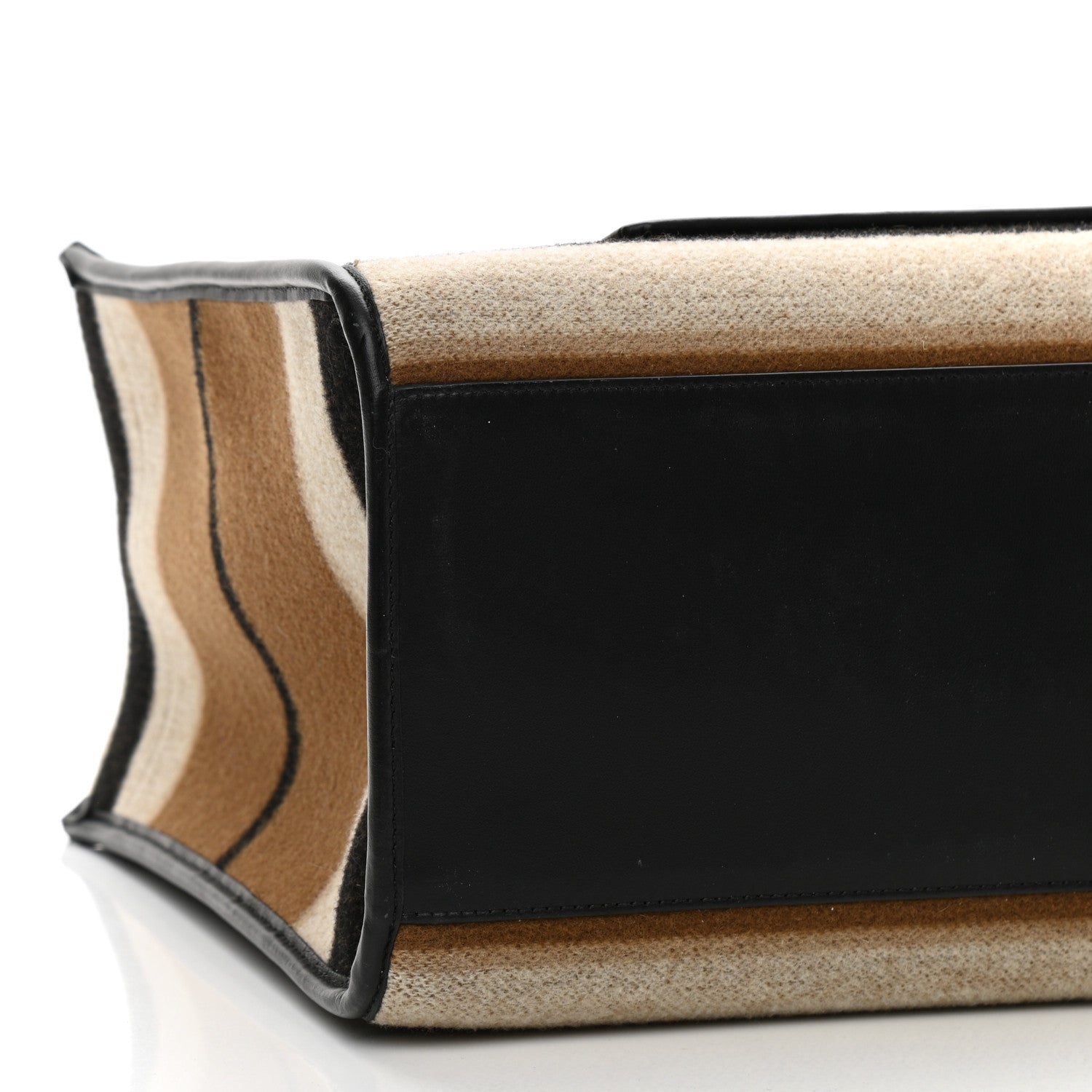 Burberry Wool Felt Striped Medium Freya Tote Warm Walnut 8 of 10