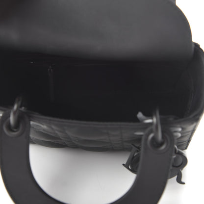 Christian Dior Ultra Matte Calfskin Cannage Mini Lady Dior Black 5 of 11
