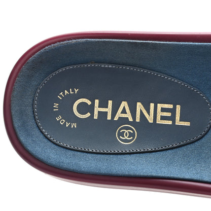 Chanel Satin Chain Flat Sandals 38 Dark Fuchsia 6 of 10