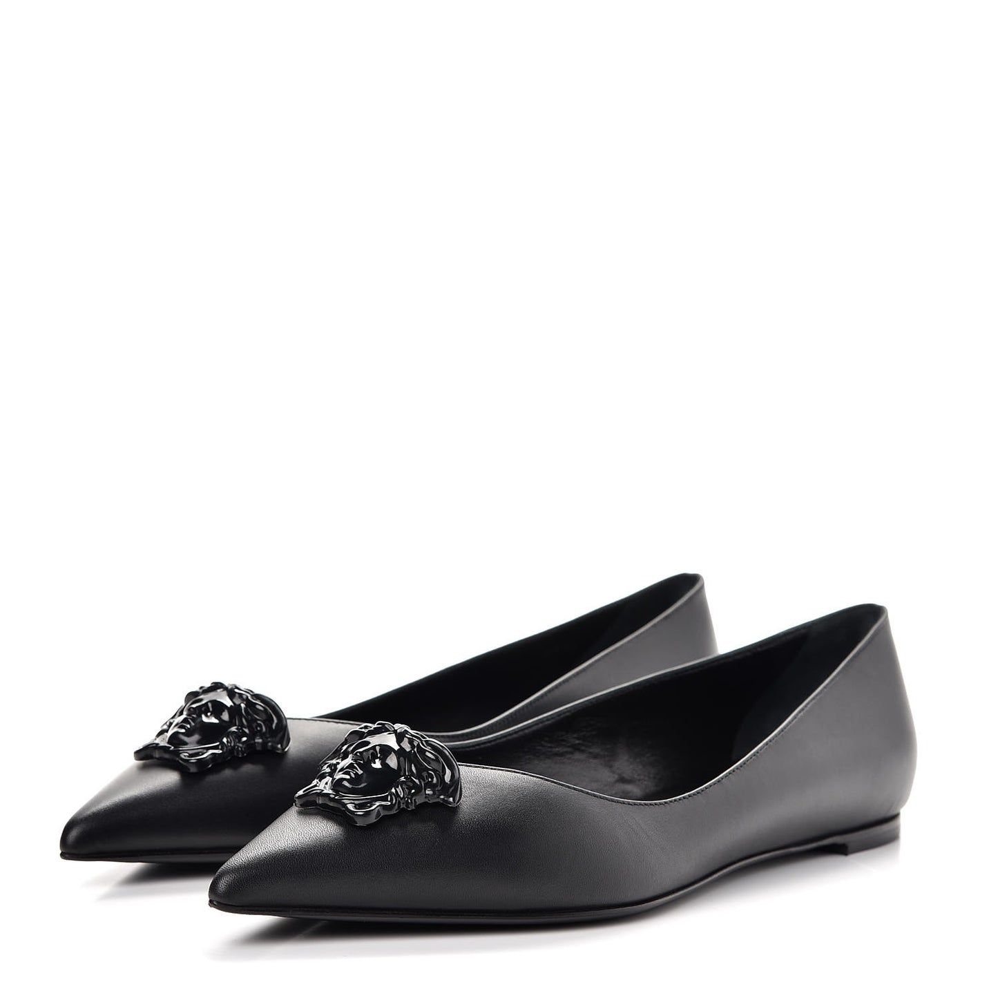 Calfskin Palazzo Ballerina Flats 39.5 Black