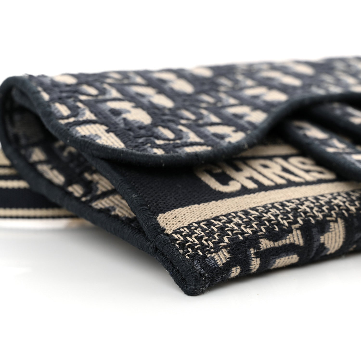 Christian Dior Oblique Slim Saddle Pouch Blue 9 of 12