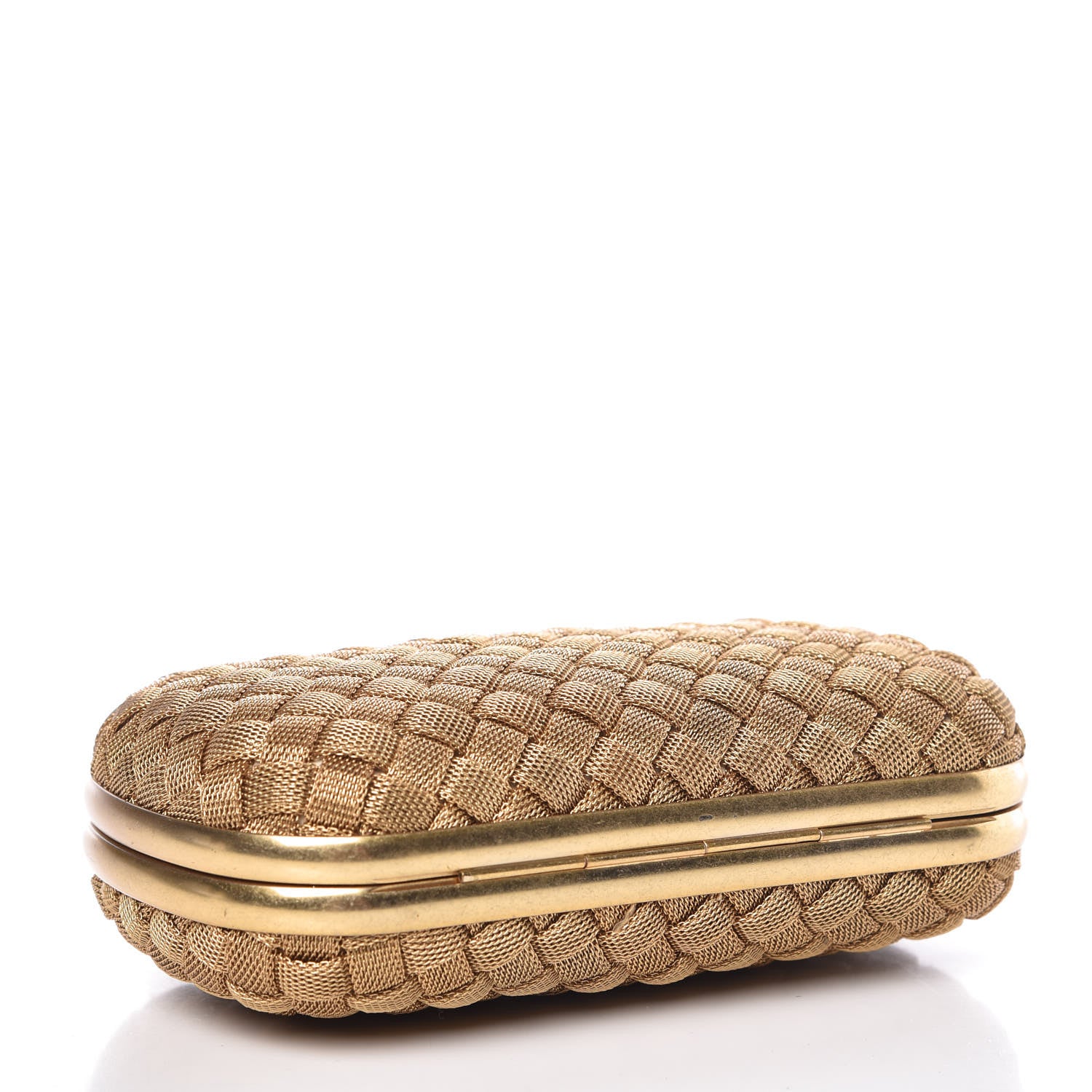 Bottega Veneta Intreccio Oro Bruciato Knot Clutch 4 of 8