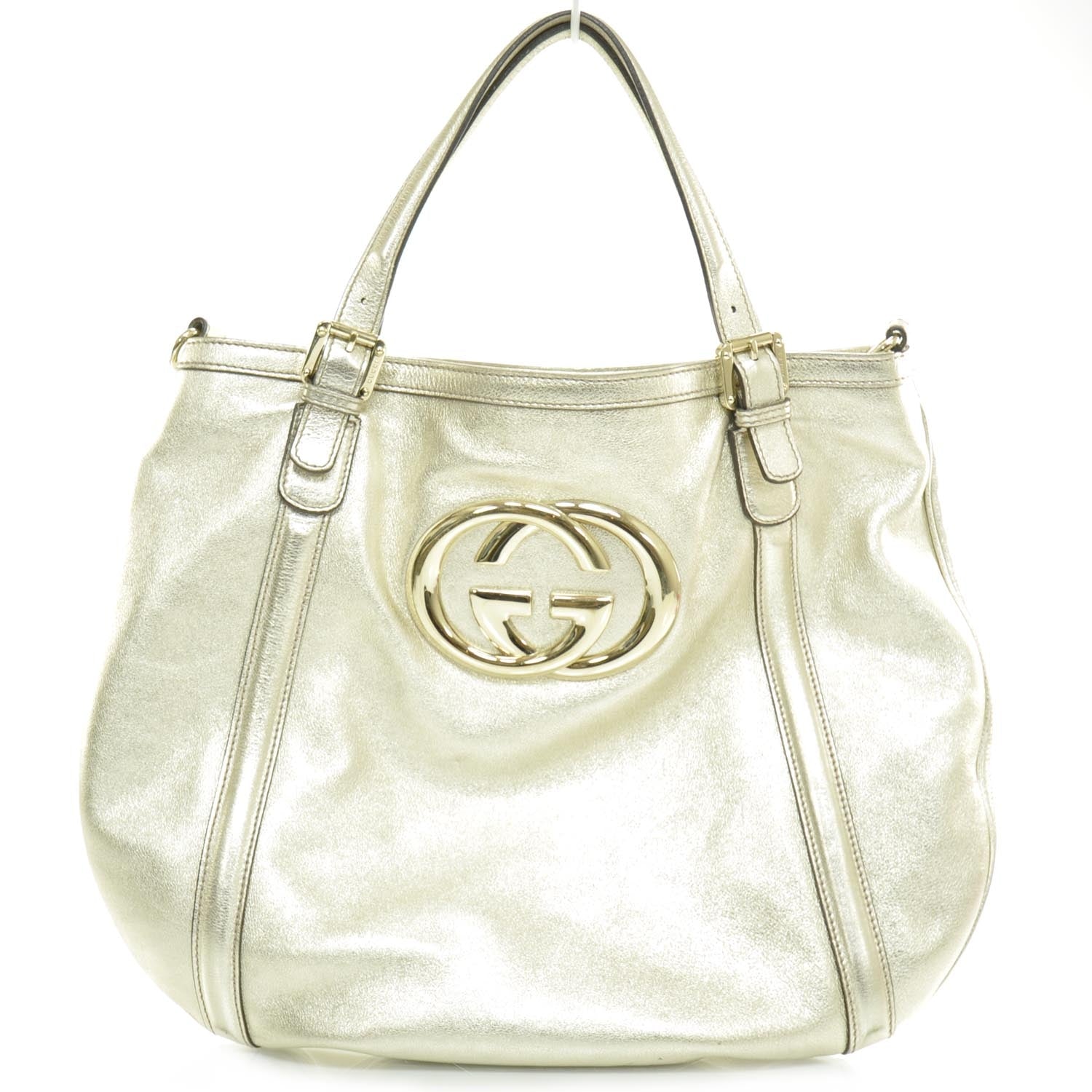 Gucci Leather Medium Britt Hobo Metallic Gold 1 of 10
