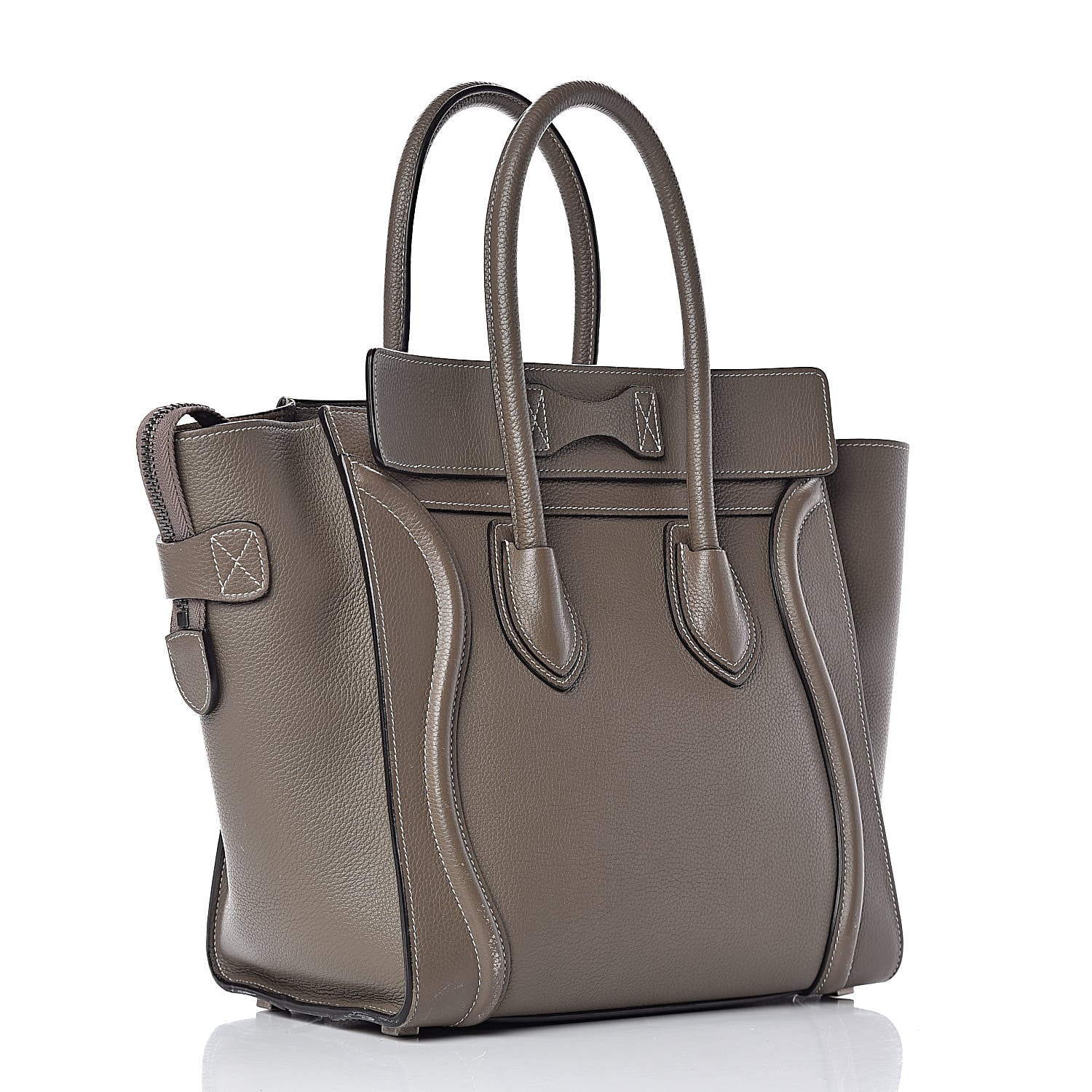 Celine Drummed Calfskin Micro Luggage Souris 3 of 22