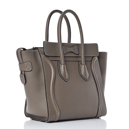 Celine Drummed Calfskin Micro Luggage Souris 3 of 22