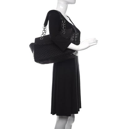 Chanel Lambskin Canvas Chocolate Bar CC Shopping Tote Black 3 of 14