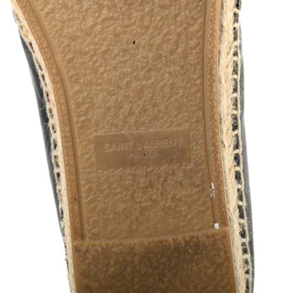 Saint Laurent Lambskin Monogram Espadrilles 38 Black 7 of 9