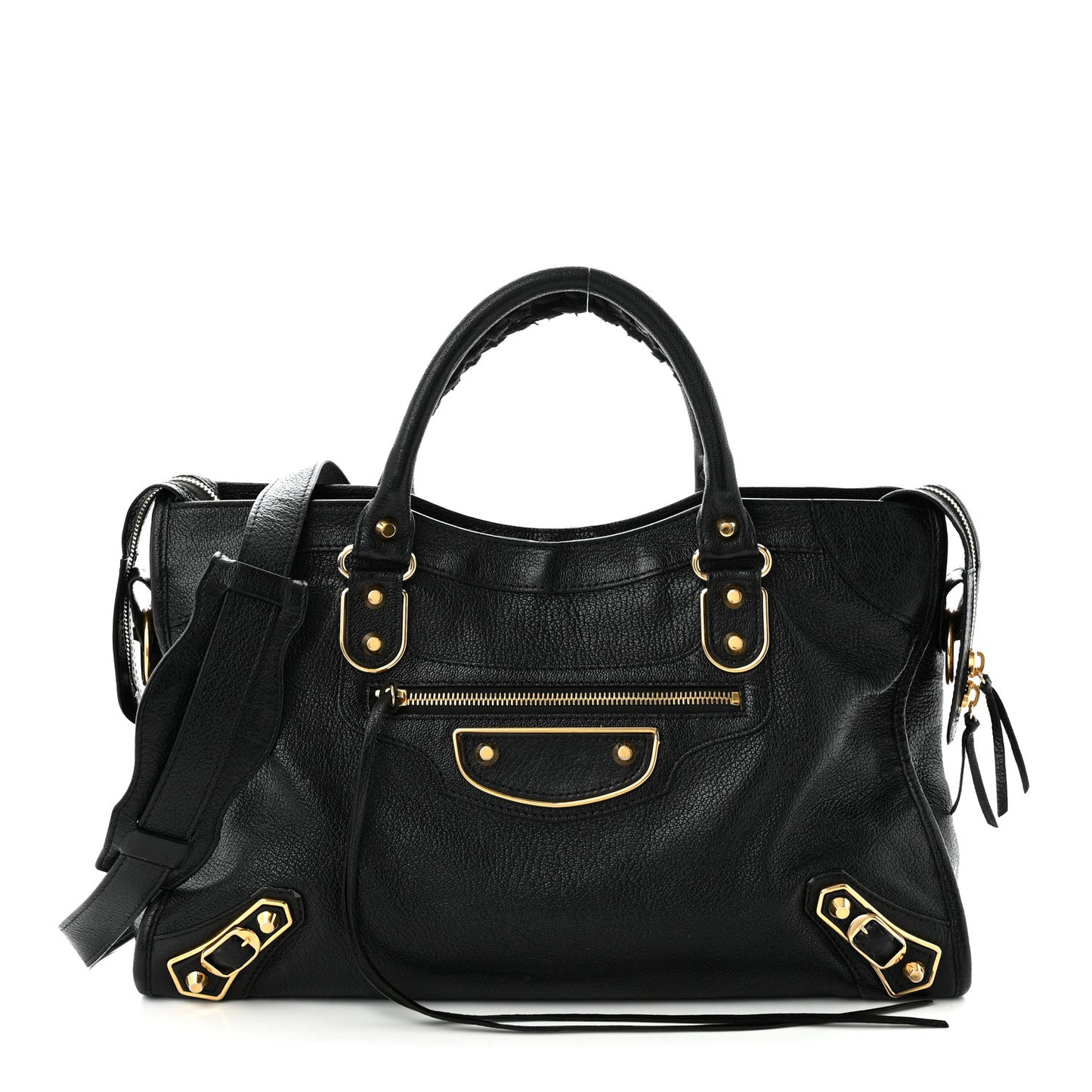 Chevre Gold Metallic Edge Hardware City Black