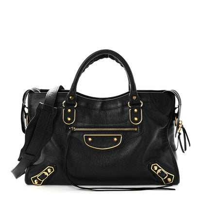 Balenciaga Chevre Gold Metallic Edge Hardware City Black 1 of 11