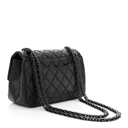 Chanel Aged Calfskin Quilted 2.55 Reissue Mini Flap So Black 3 of 10