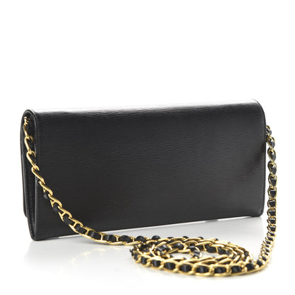 Prada Vitello Move Metal Oro Chain Wallet Black 3 of 9