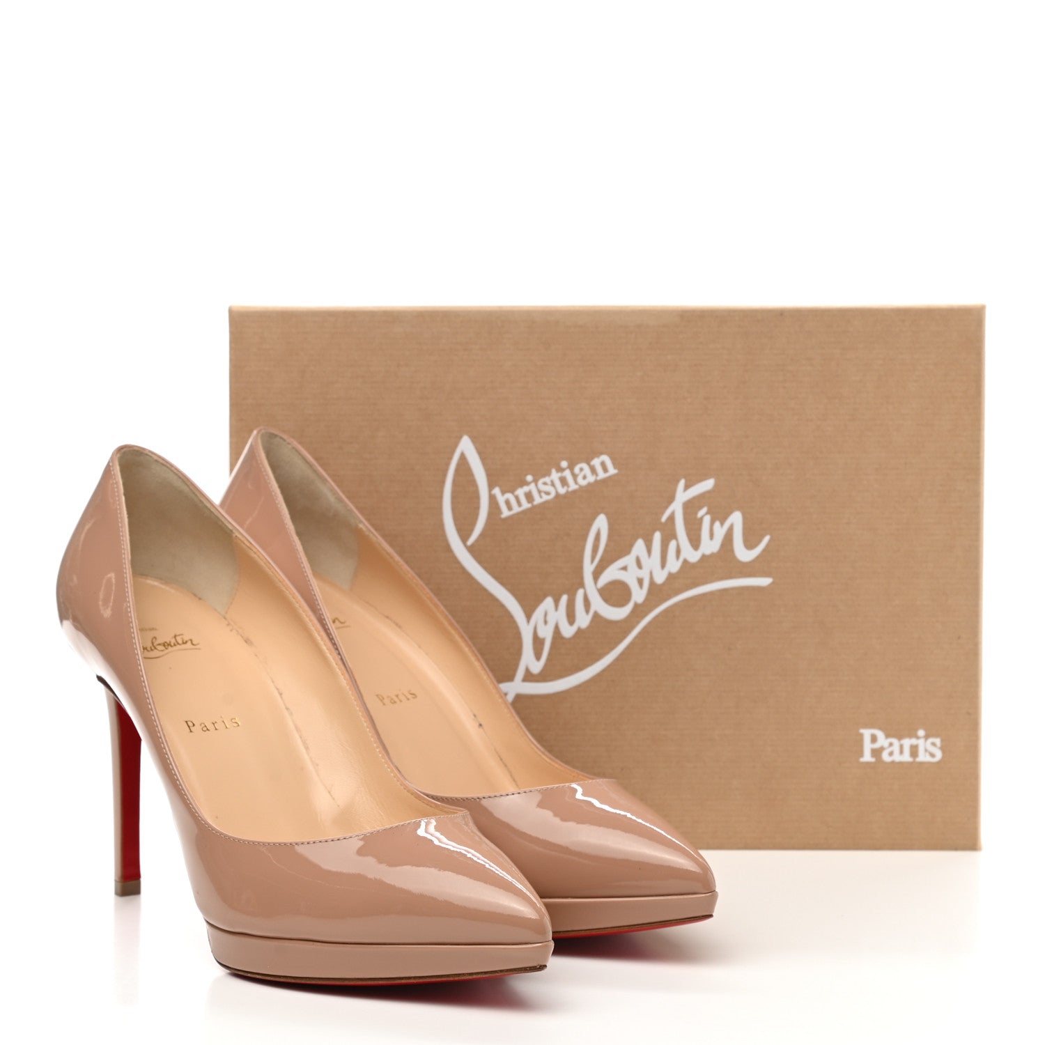 Christian Louboutin Patent Pigalle Plato 100 Pumps 40.5 Nude 10 of 10