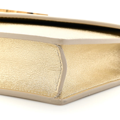 Saint Laurent Metallic Calfskin Monogram Envelope Chain Wallet Gold 9 of 16