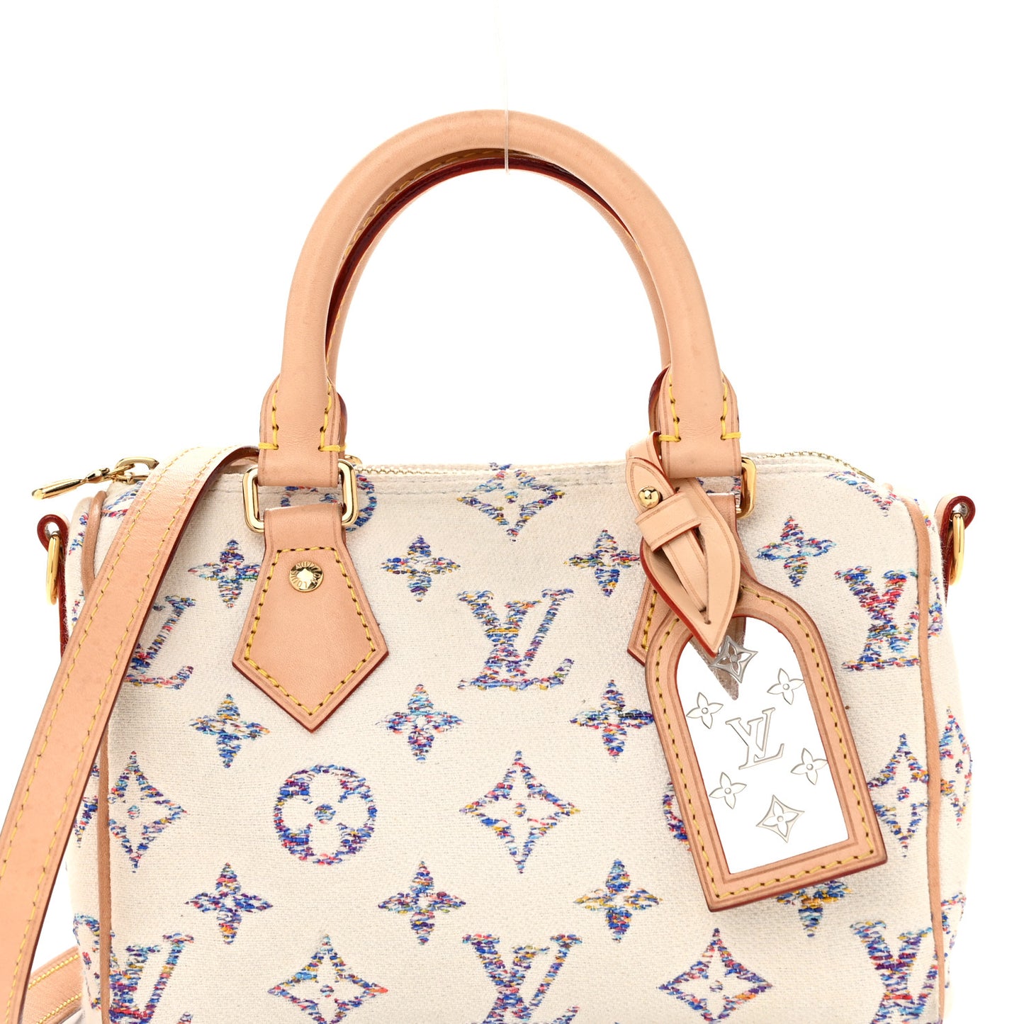 Monogram Jacquard Fabric Speedy Bandouliere 20 Multicolor Beige