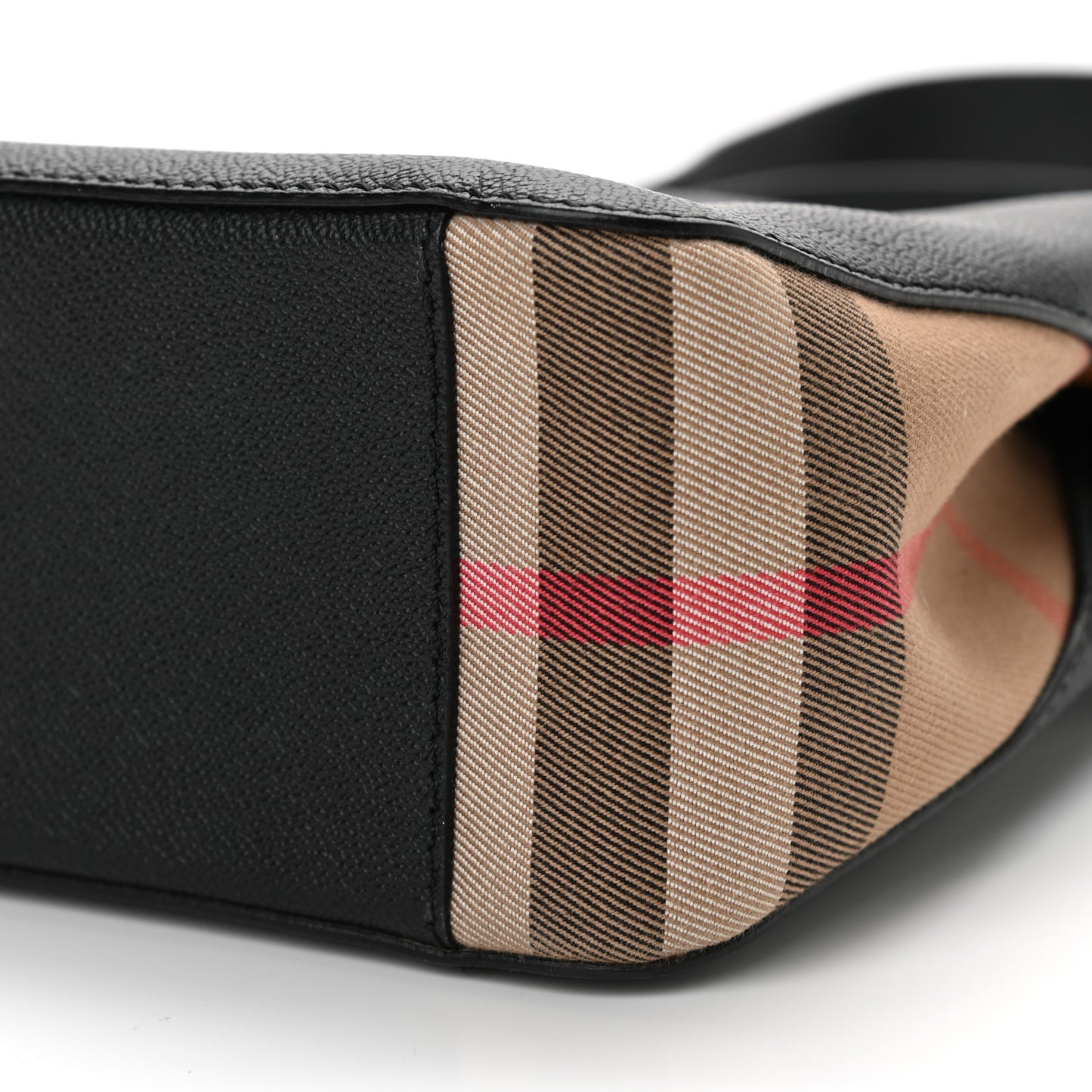 Soft Grain Calfskin House Check Small Helmsley Crossbody Black