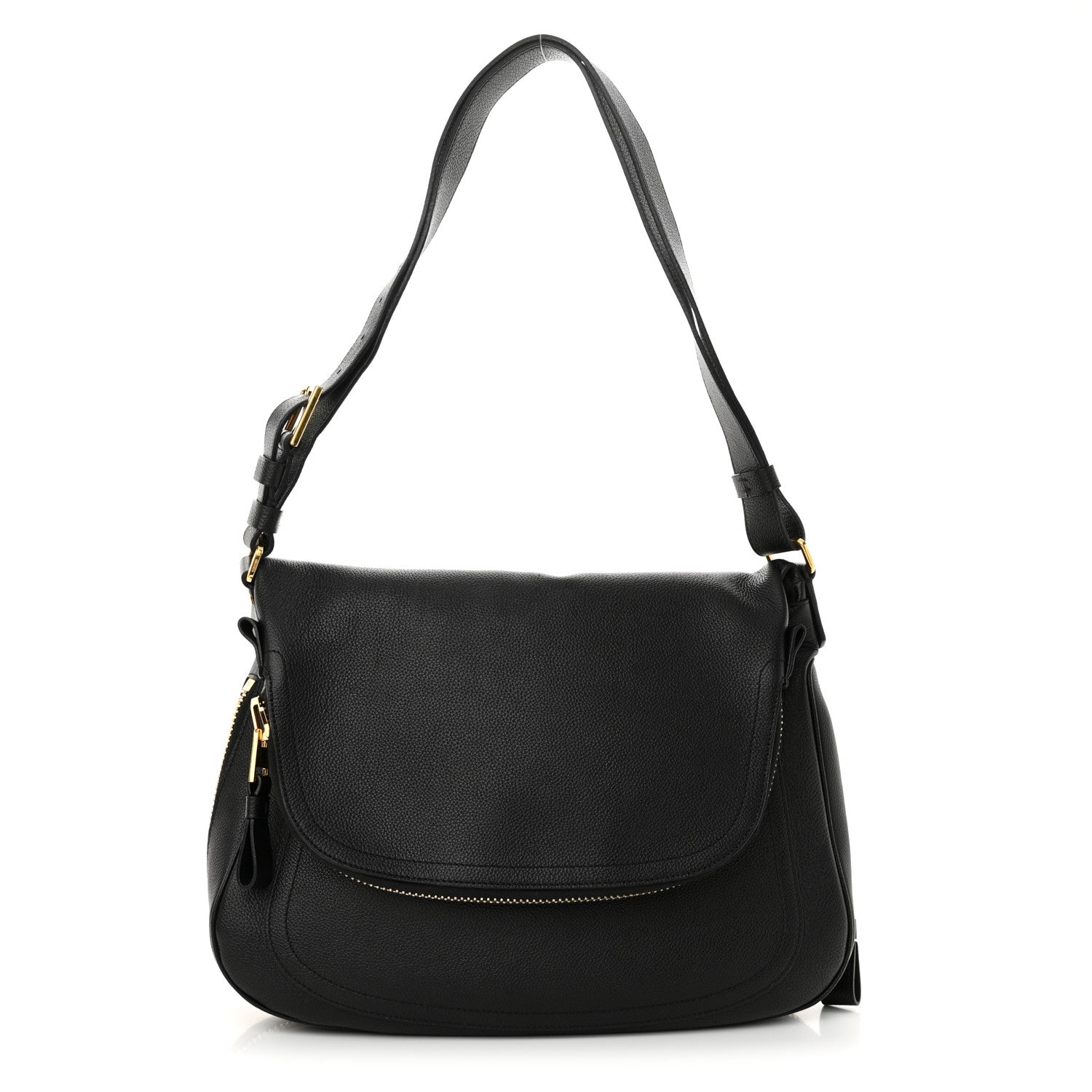 Tom Ford Grained Calfskin Large Jennifer Crossbody Bag Black 1 of 12