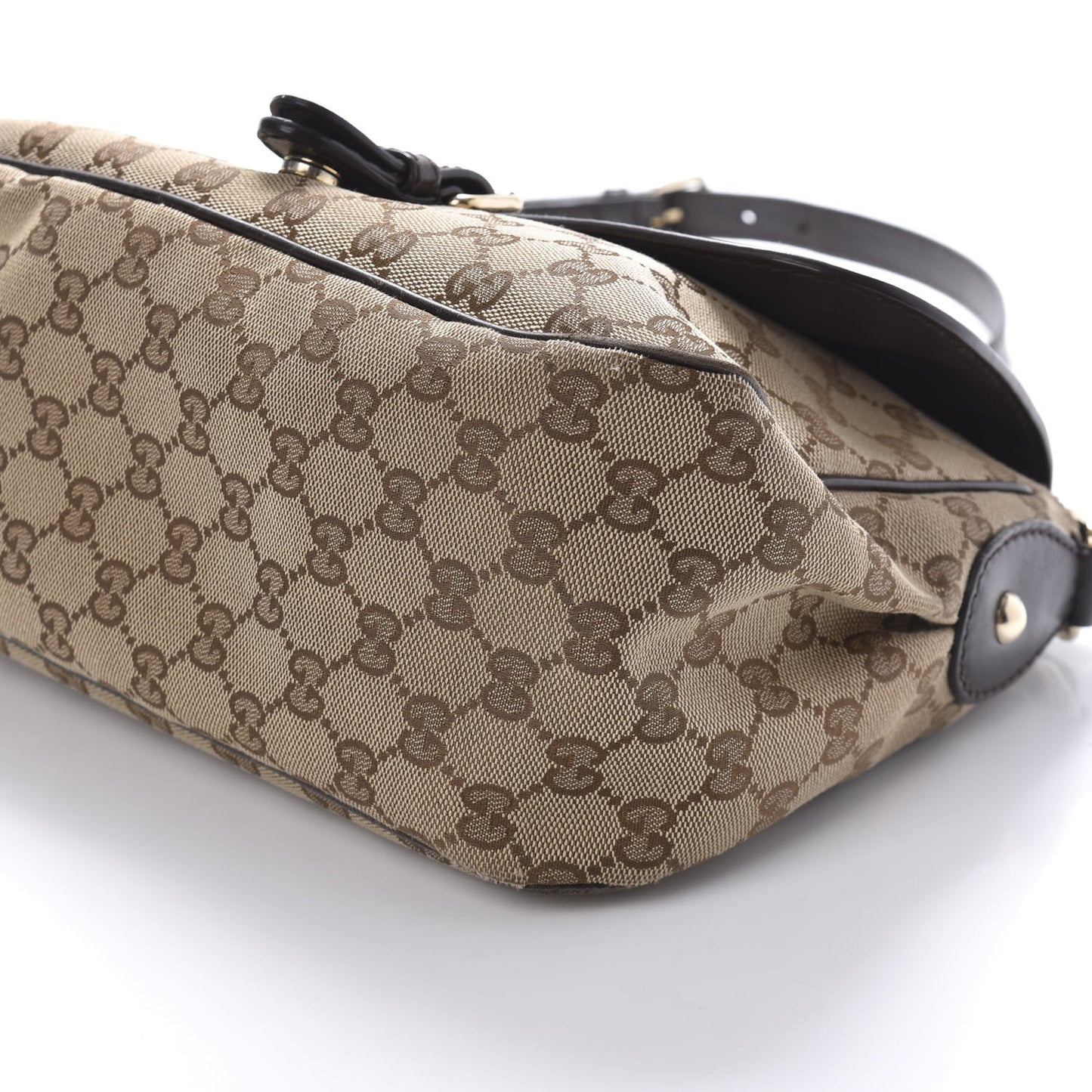 Monogram Techno Horsebit Large Shoulder Flap Bag Brown