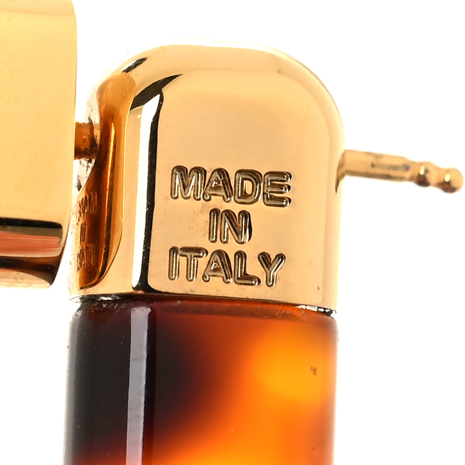 Fendi Plexiglass F Earrings Brown 4 of 5