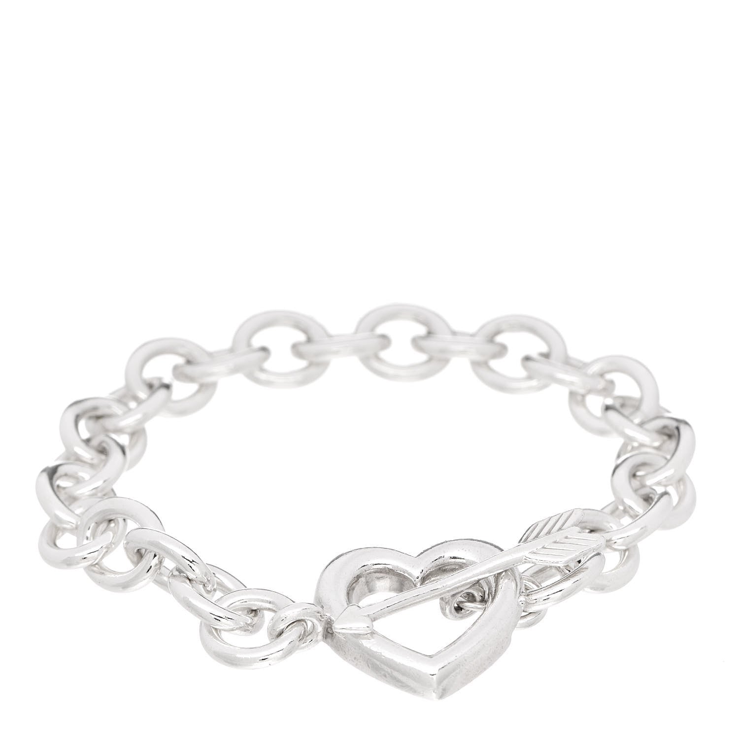Tiffany Sterling Silver Heart and Arrow Toggle Bracelet 1 of 4