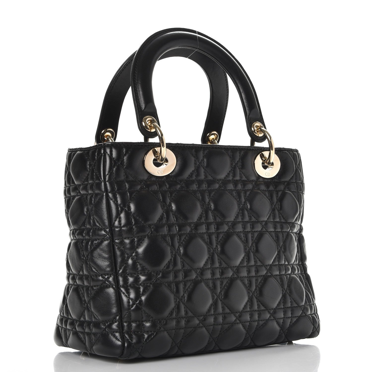 Christian Dior Lambskin Cannage Medium Supple Lady Dior Black 3 of 9
