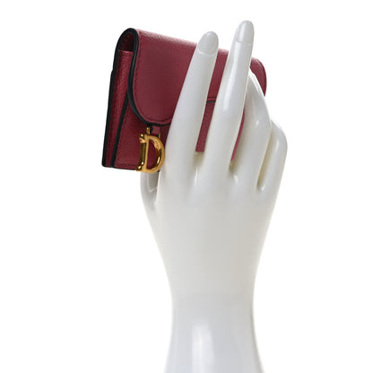 Christian Dior Goatskin Saddle Card Holder Pink 2 of 6
