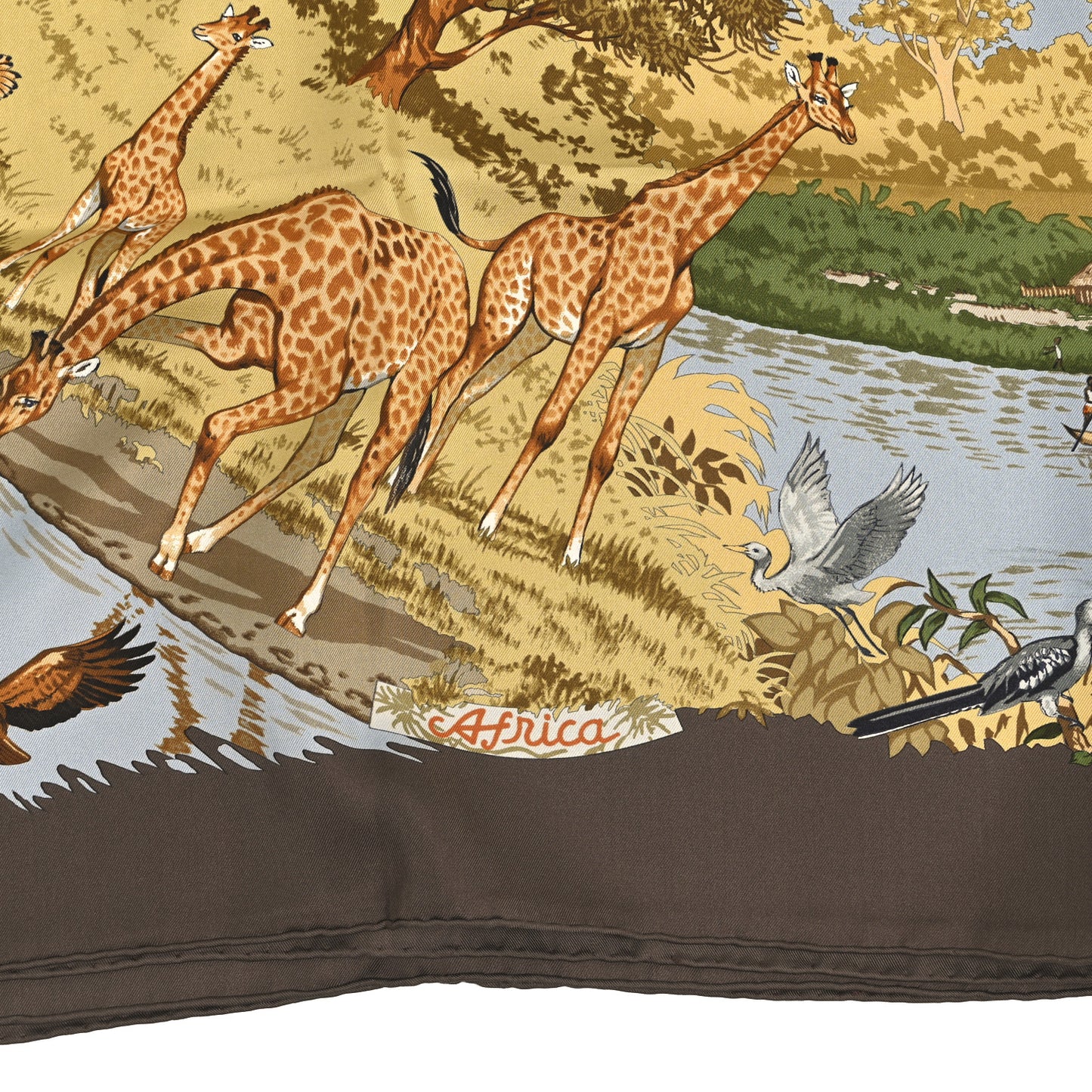 Silk Africa Scarf 90 Brown Multicolor