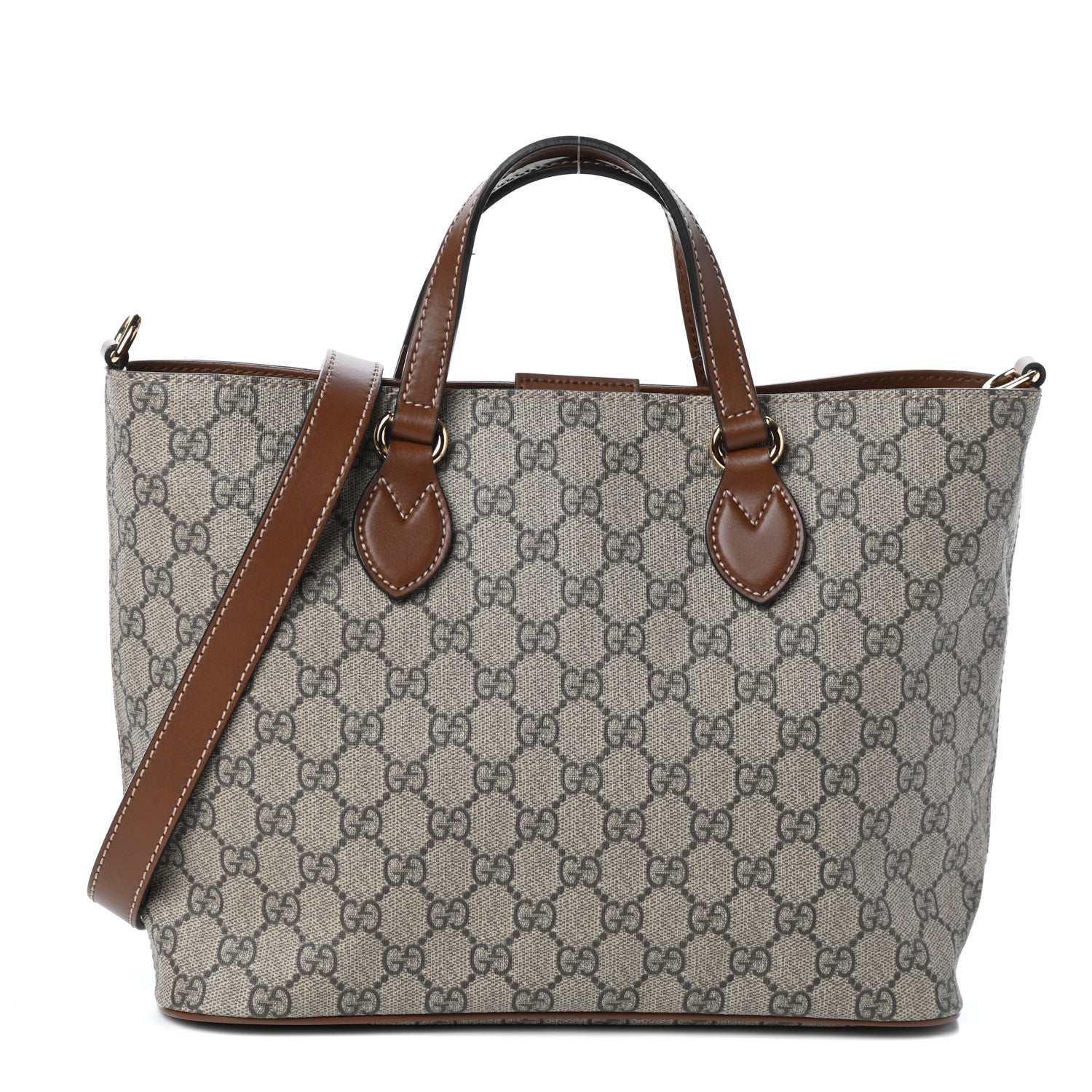 Gucci Soft GG Supreme Monogram Small Crossbody Tote Beige Cuir 1 of 9