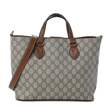 Gucci Soft GG Supreme Monogram Small Crossbody Tote Beige Cuir 1 of 9