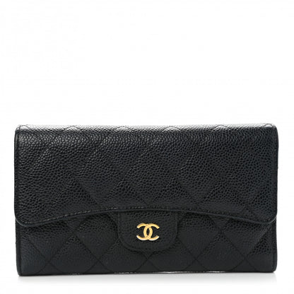 Chanel Caviar Quilted Large Flap Wallet Black 1 of 11