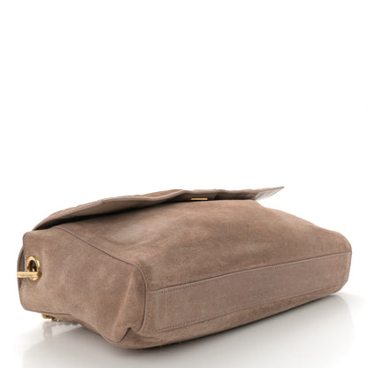 Saint Laurent Smooth Calfskin Suede Medium Reversible Monogram Kate Satchel Taupe 6 of 17