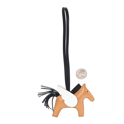 Hermes Milo Lambskin Grigri Rodeo Pegase Horse Bag Charm PM Sesame Black Nata 2 of 4