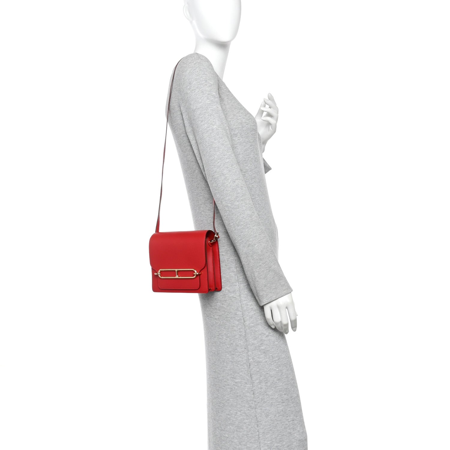 Hermes Allegro Mini Sac Roulis Rouge Piment 2 of 12