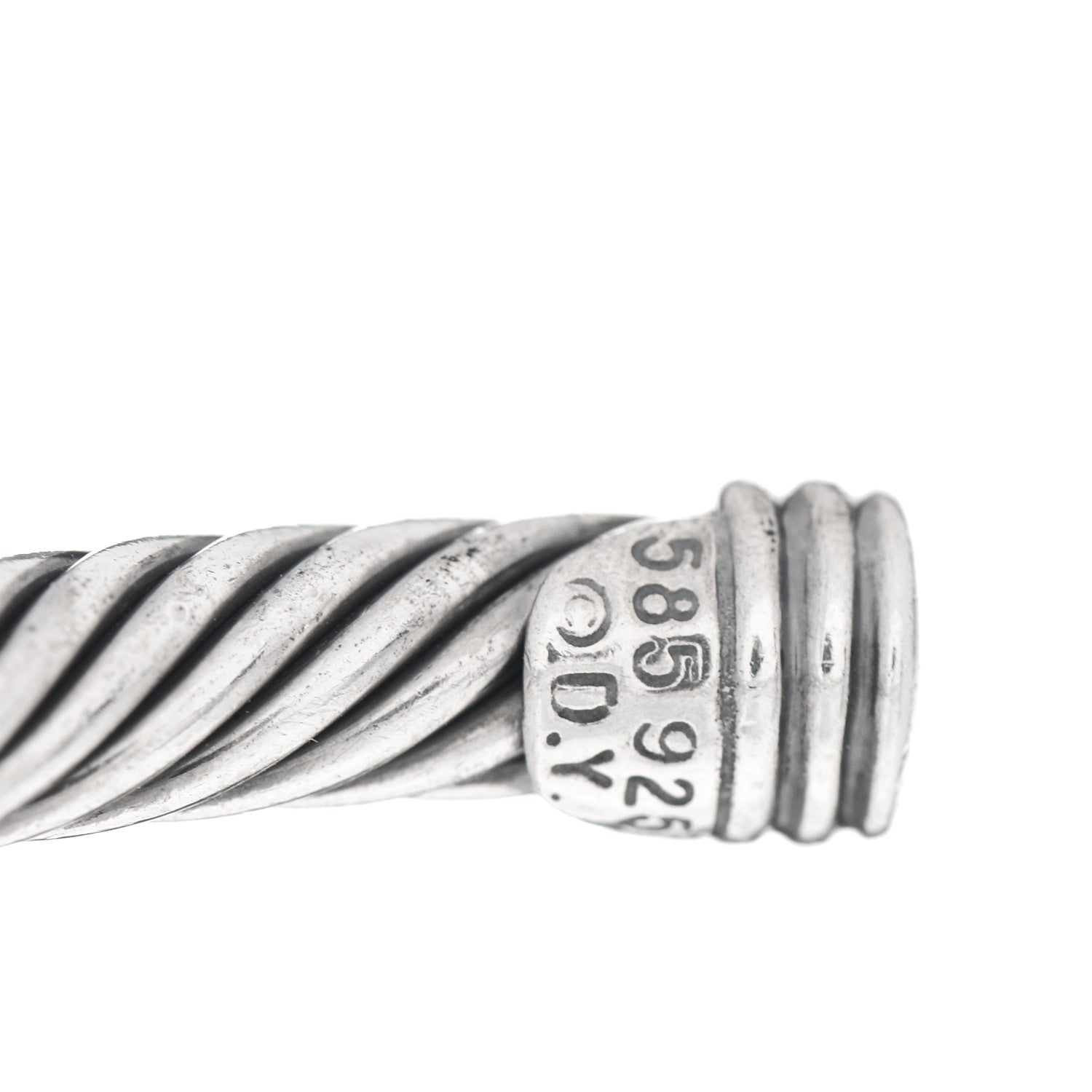 David Yurman Sterling Silver 14K Yellow Gold 5mm Triple X Cable Bracelet 4 of 4