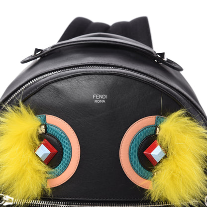 Fendi Vitello Dolce Fox Elaphe Ayers Hypnoteyes Large Backpack Black Giallo Multicolor 10 of 10