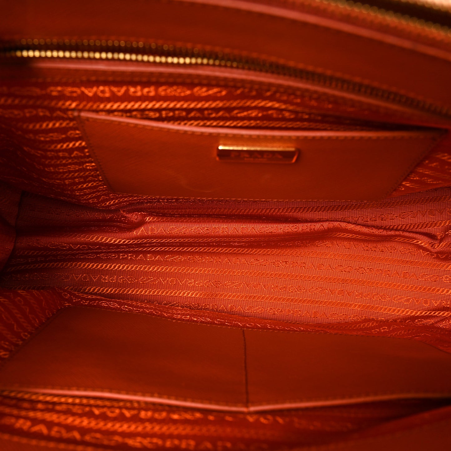 Saffiano Lux Galleria Front Pocket Tote Papaya Cobalto