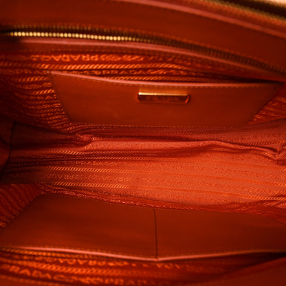 Prada Saffiano Lux Galleria Front Pocket Tote Papaya Cobalto 5 of 8