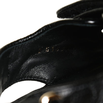 Chanel Grained Calfskin Velcro Dad Sandals 38 Black 10 of 11
