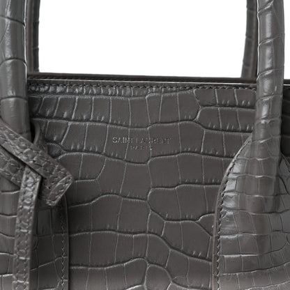 Saint Laurent Crocodile Embossed Small Sac De Jour Asphalt 8 of 13