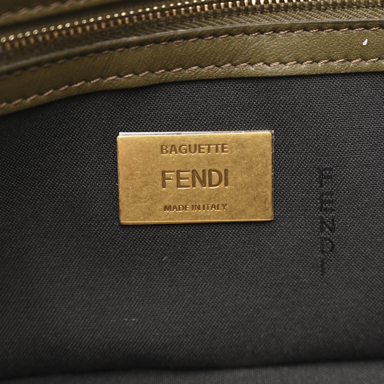 Fendi Nappa FF 1974 Embossed Baguette Avocado 6 of 10