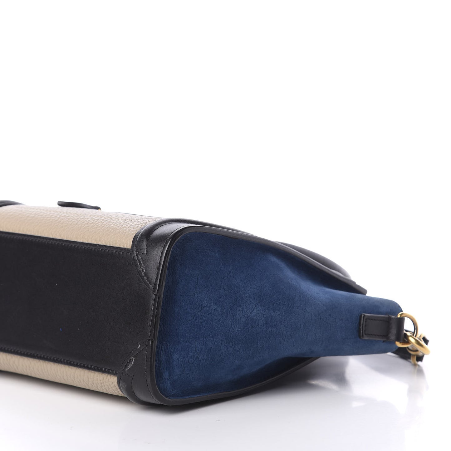 Elephant Calfskin Suede Tri-color Nano Luggage Sand