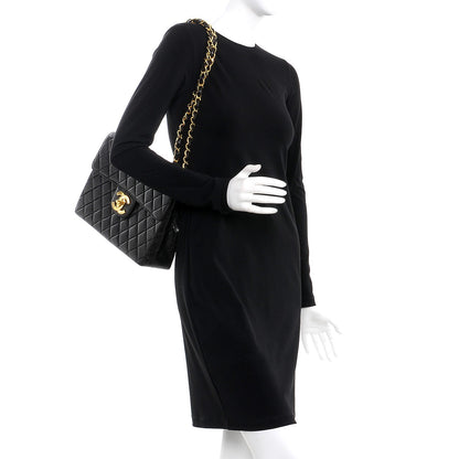 Chanel Lambskin Quilted Jumbo Single Flap Black 2 of 12