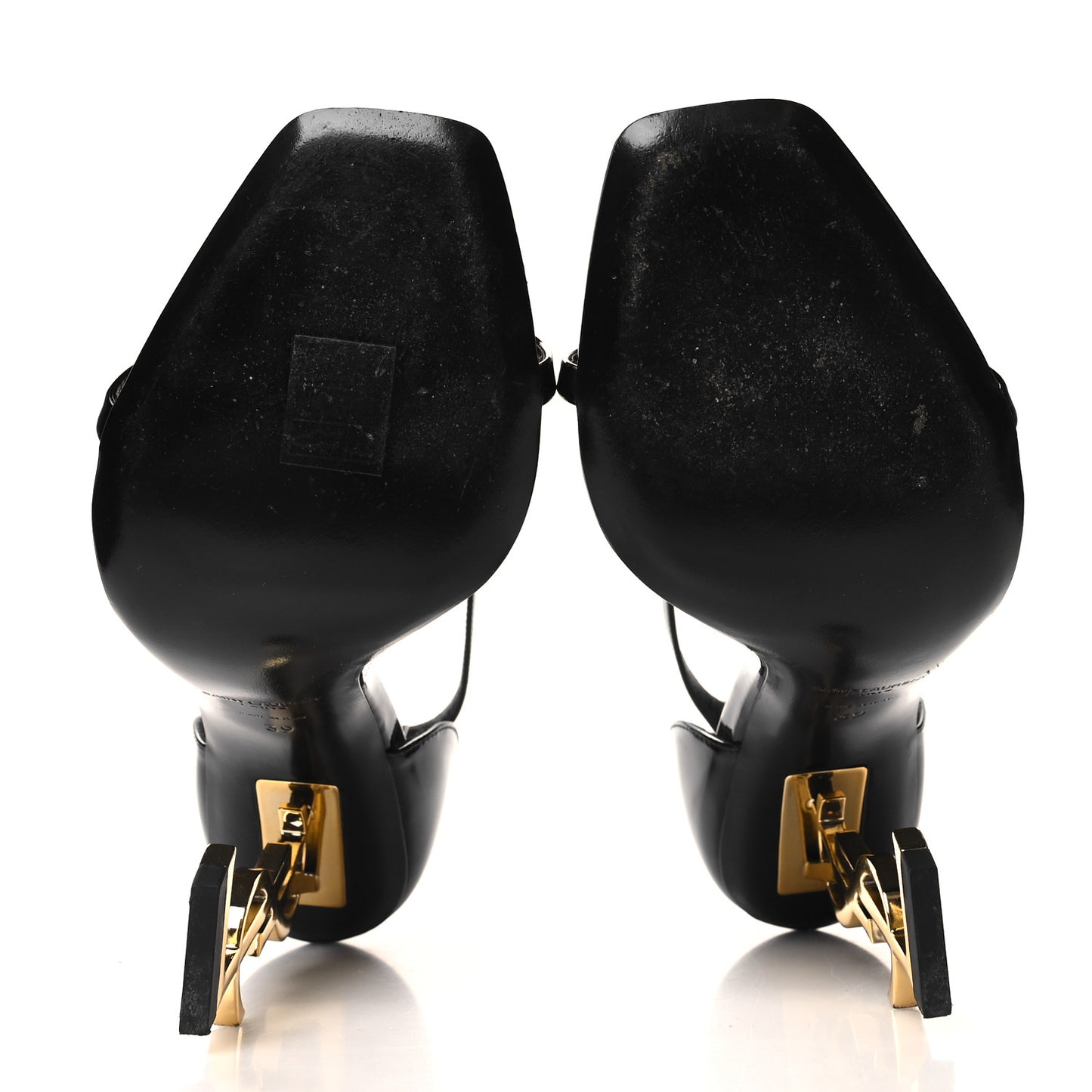 Patent Calfskin Opyum 110 Sandals 39 Black Gold