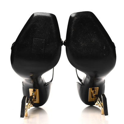 Saint Laurent Patent Calfskin Opyum 110 Sandals 39 Black Gold 5 of 9